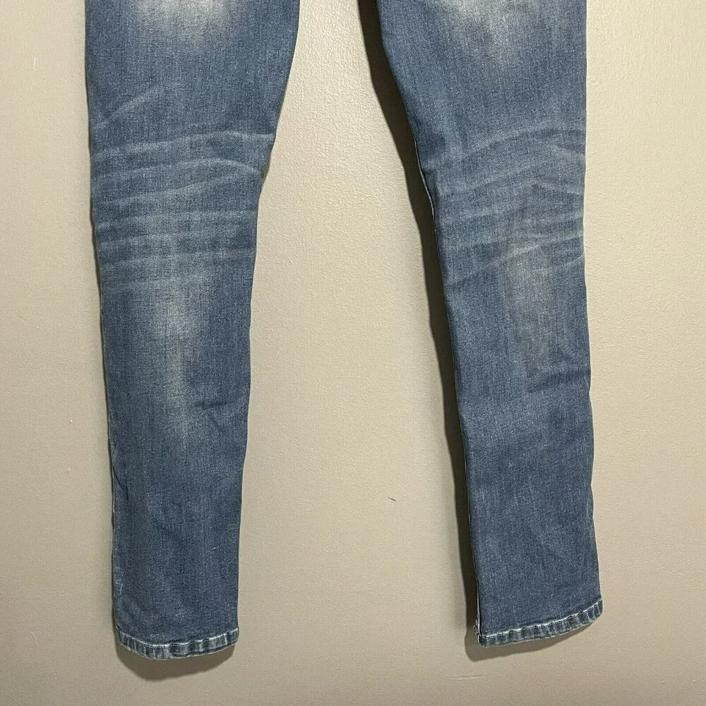 Jack Jones Slim Fit Tim Skinny Jeans Men Sz 33x32 Button Fly Moto Biker Classic - Picture 13 of 13